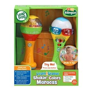 LEAPFROG Learn & Groove Bilingual Shakin' Colors Maracas Educational Toy 6+ Mos.